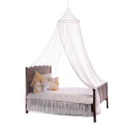 Elegant canopy bed with decorative pillows